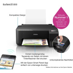 Epson EcoTank ET-1810 Inkjet Printer - Cost-Effective, Hassle-Free Printing for Home & Office - SKU: 8715946684123